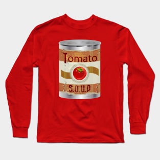 Big Can of Tomato Soup Comfort Food Graphic Long Sleeve T-Shirt